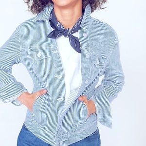 OLD NAVY striped jean jacket 🚂
